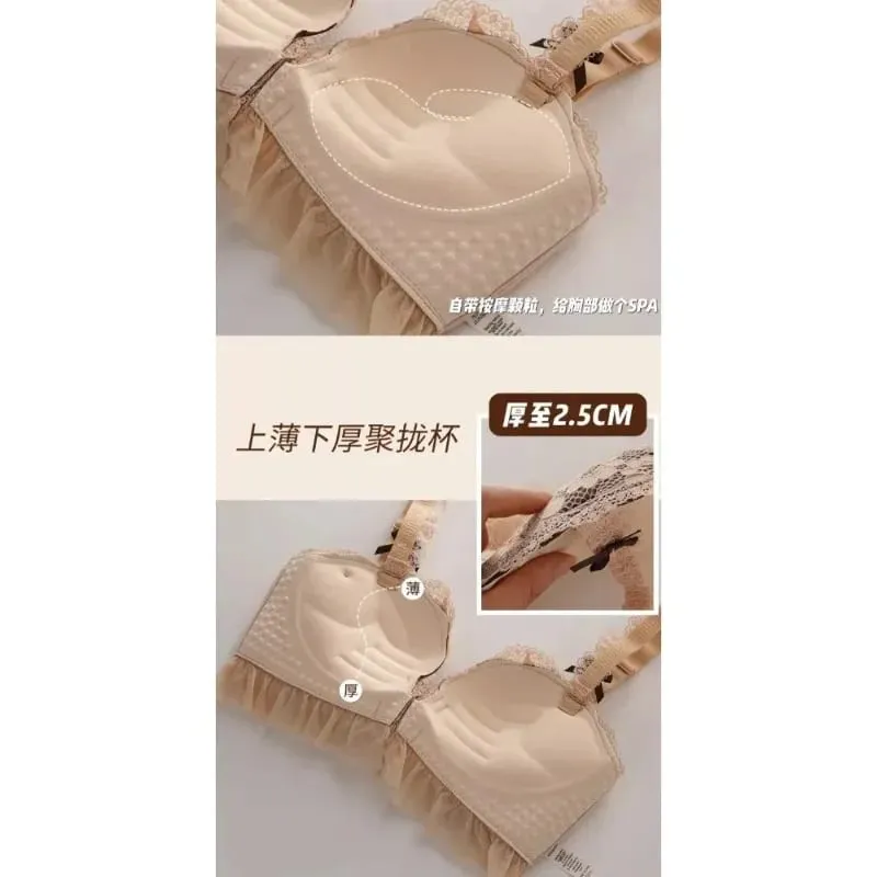 YUQI's Front Button Wireless Bra Set - Thickened Lift & Shape Anti-Sagging Seamless Lingerie for Women | Slimming & Sexy Design — image 6