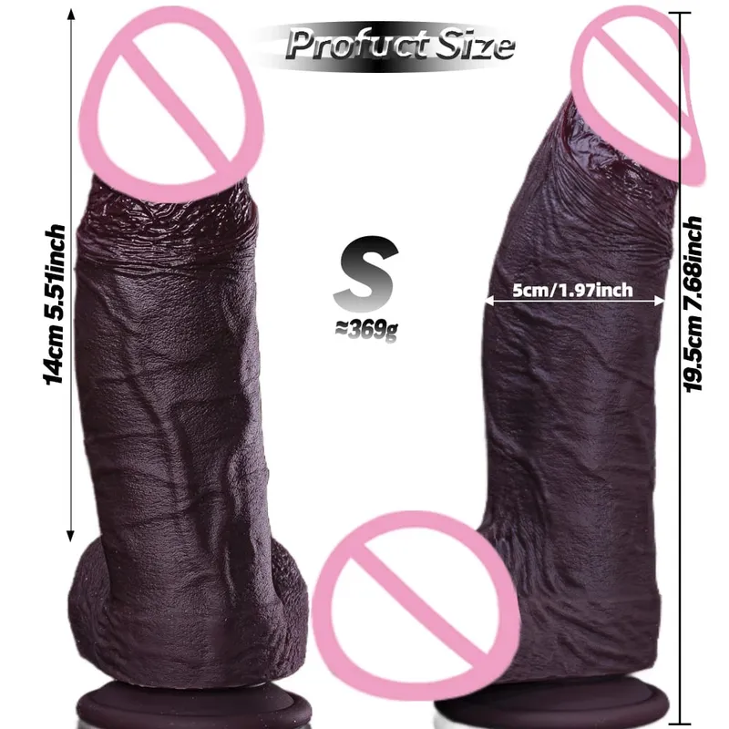 Fat Realistic Dildo Big Real Skin Silicone Huge Thick Dildo Giant Anal Soft Dildos with Suction Cup for Women Men G-spot Sex Toy — image 11