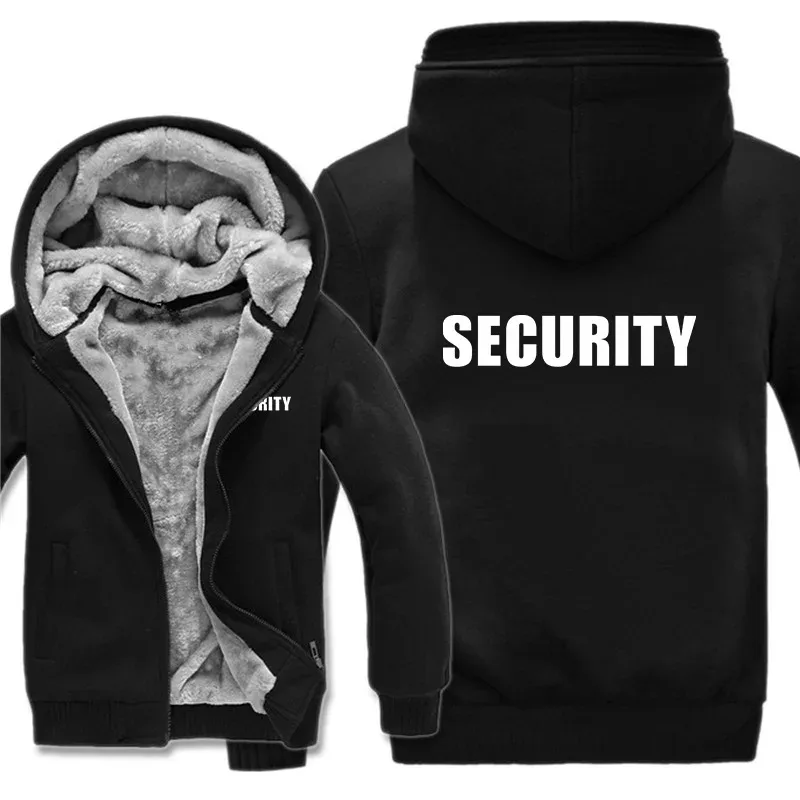 Security Hoodies Men Cool Winter Thicken Wool Liner Security Professional Work Clothes Sweatshirts Pullover Jacket — image 13