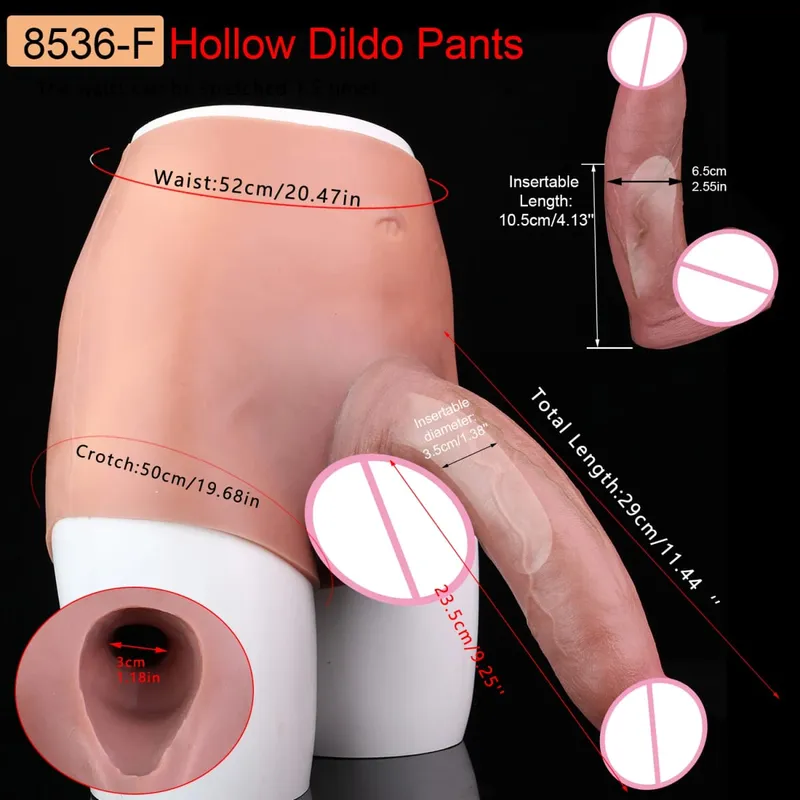 9.65‘’ Large Penis Sleeve насадка на член Pants 18+ Men Sex Toy Wearable Soft Realistic Hollow Dildo Panties Adult Supplies — image 20