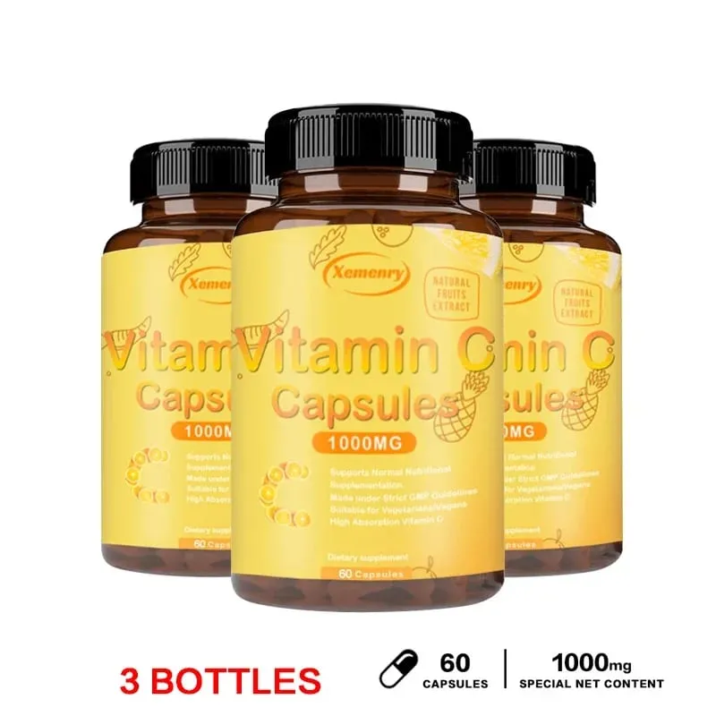 Vitamin C Capsules 1000mg - Immune System and Collagen Booster Skin Health Antioxidant Supplements — image 10