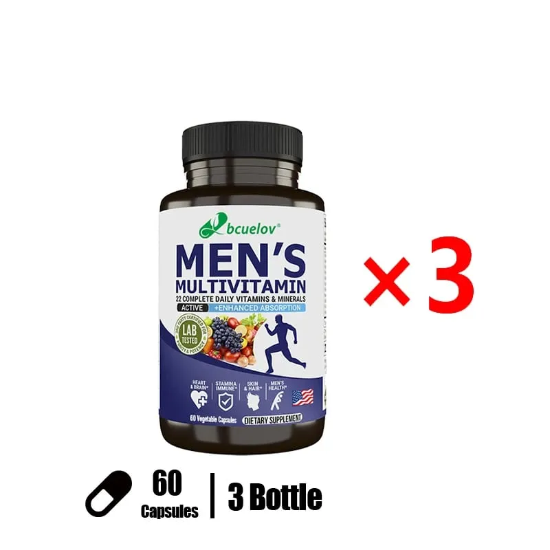 Men’s Multivitamin & Mineral Capsules High Absorption Antioxidant Supplement for Energy Immune Bone Skin & Overall Wellness
