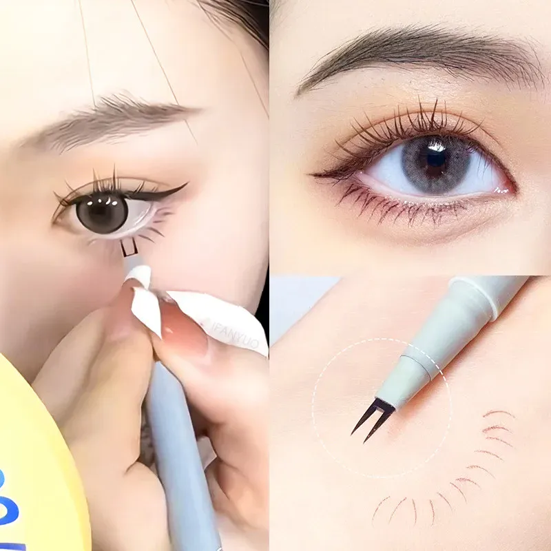 Double-claw Liquid Eyeliner Ultra-thin 2 Fork Tip Waterproof Quick-drying Lower Eyelashes Eyeliner Pencil Sweat-proof Eye Makeup — image 5
