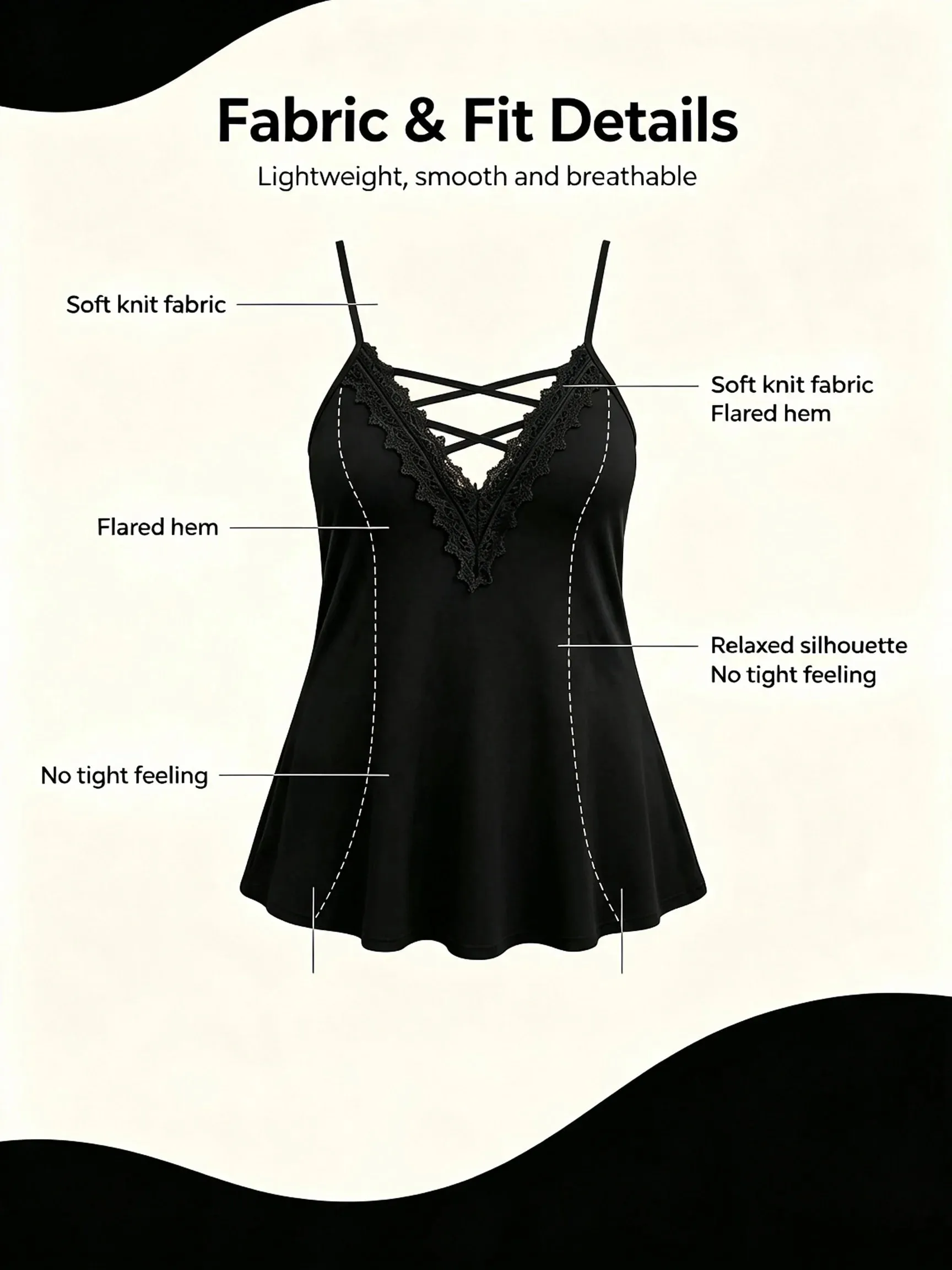 Plus Size Women Lace Trim Crisscross V Neck Cami Adjustable Spaghetti Straps Summer Casual Solid Sleeveless Flowy Tank Top