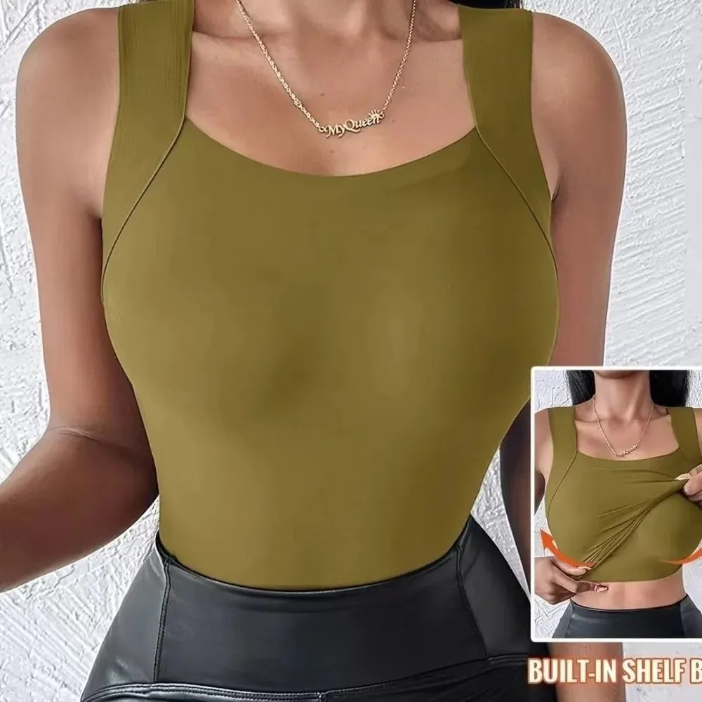 Sexy Design Sleeveless Tank Tops Seamless Knitting Summer Lightweight Crop Camisole Tops Female Bra Style With Chest Pads — image 13