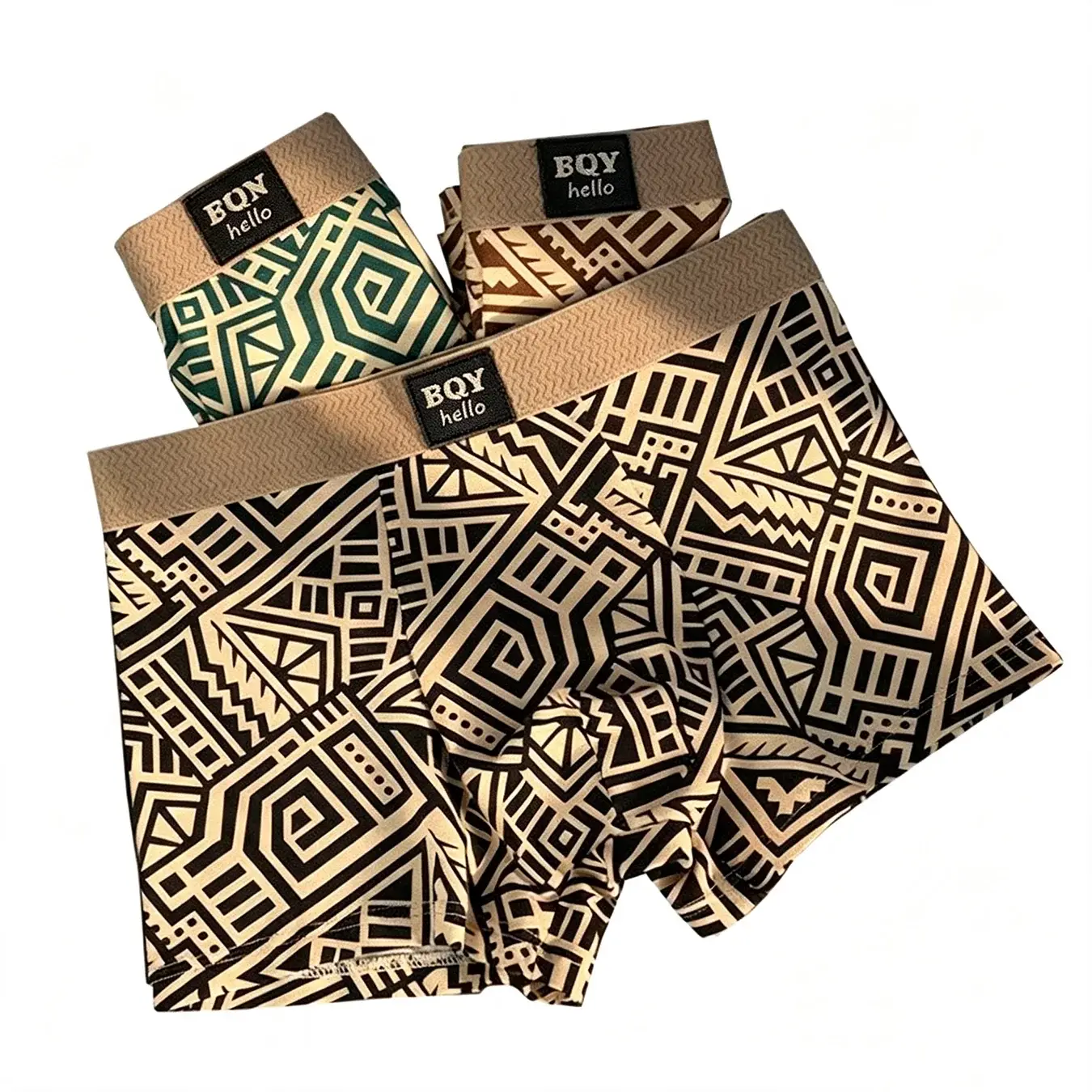 Men's Breathable Comfortable Underwear American Style Personalized Boxer Shorts Printed Trendy Ethnic Retro Square Underpant — image 11
