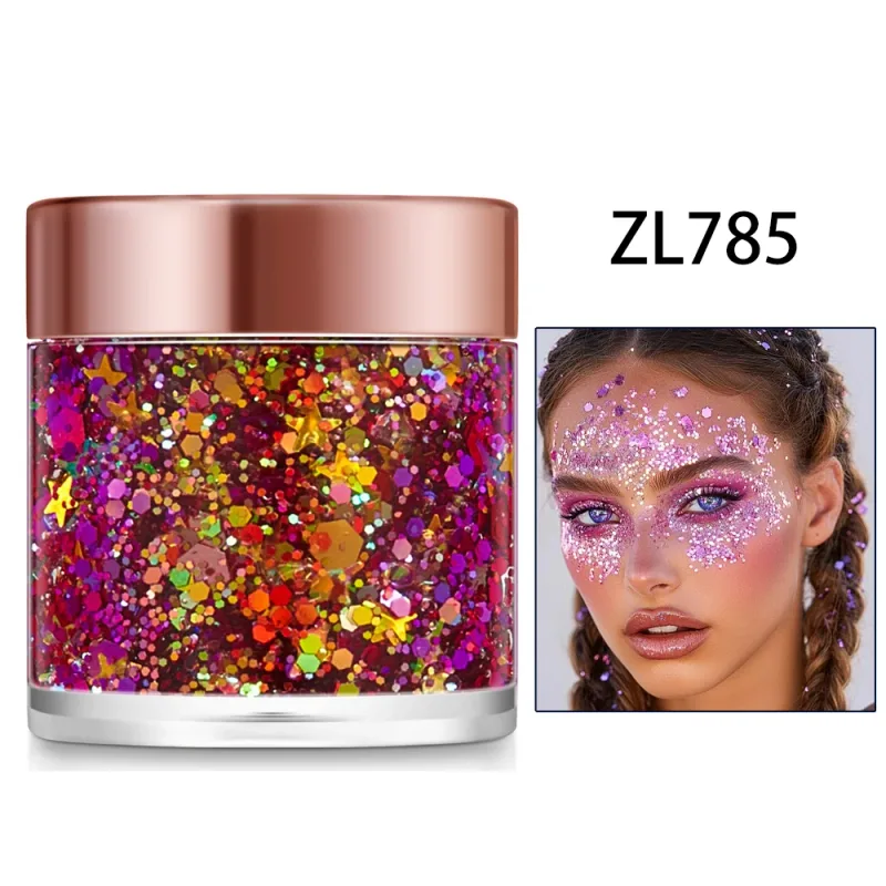 Chameleon Glitter Gel Sequins for Eye & Body Hair Makeup Bright Pearl Sequins Shimmer Face Shiny Decorations DIY Art & Parties