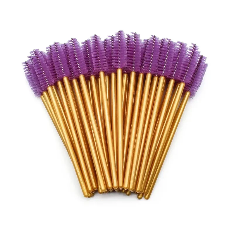 50Pcs Disposable Eyelash Makeup Brush Mascara Wands Gold Mini Eye Lash Brushes Short Eyebrow Comb Eyelashes Extension Tool — image 14