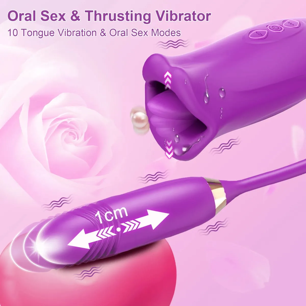 Rose-Thrusting Sucking Vibrator For Women G-spot Dildo Nipple Anal Stimulator Licking Vibrators Adult Sex Toy Games Man Couples — image 4