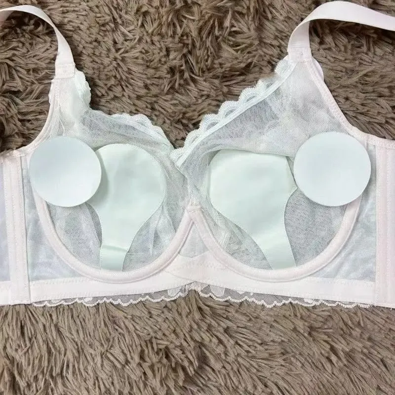 Women's Sexy Lace Support Bra Full Cup Lift Bralette Lingerie Anti-Sagging Ultra Thin Mesh - Slimming Underwear for Big Bust — image 7