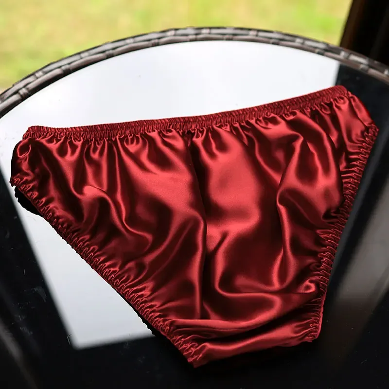 10pcs/lot mulberry silk underwear, comfortable triangle pants, large size health and breathable men's summer sweat absorption — image 2