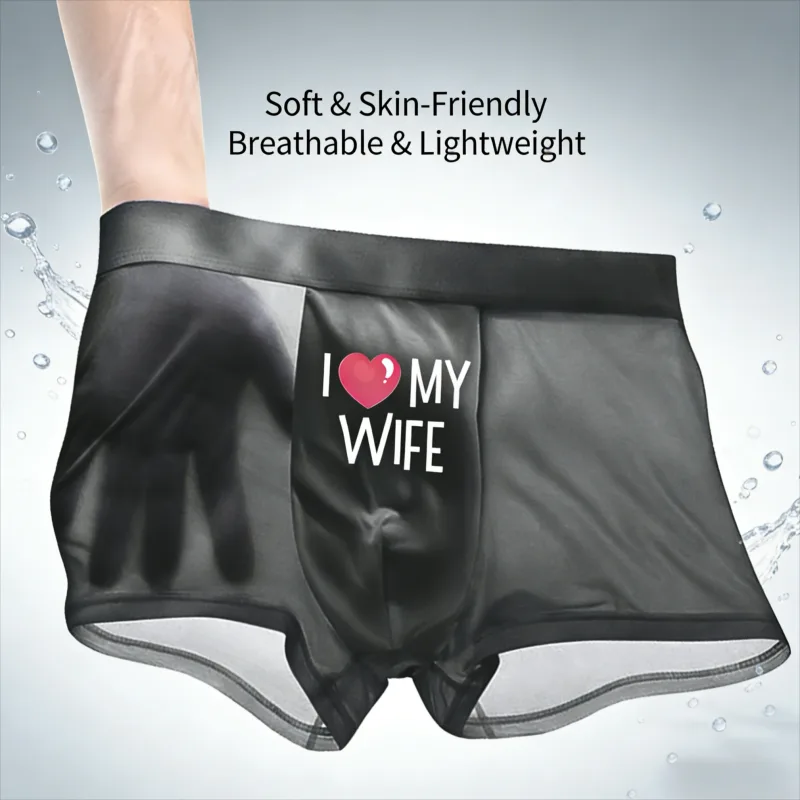 Men's "I LOVE MY WIFE" Romantic Boxer Briefs Soft Stretch Comfortable Daily Underwear,Husband Gift Casual Boxer Hombre Men — image 6