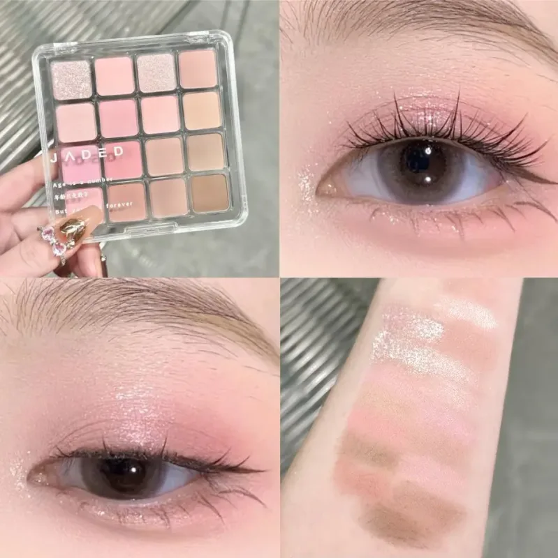 16 Color Eyeshadow Palette Matte Low Saturation Waterproof Glitter Blue Eye Shadow Long Lasting Pink Eyes Makeup Korean Cosmetic — image 8