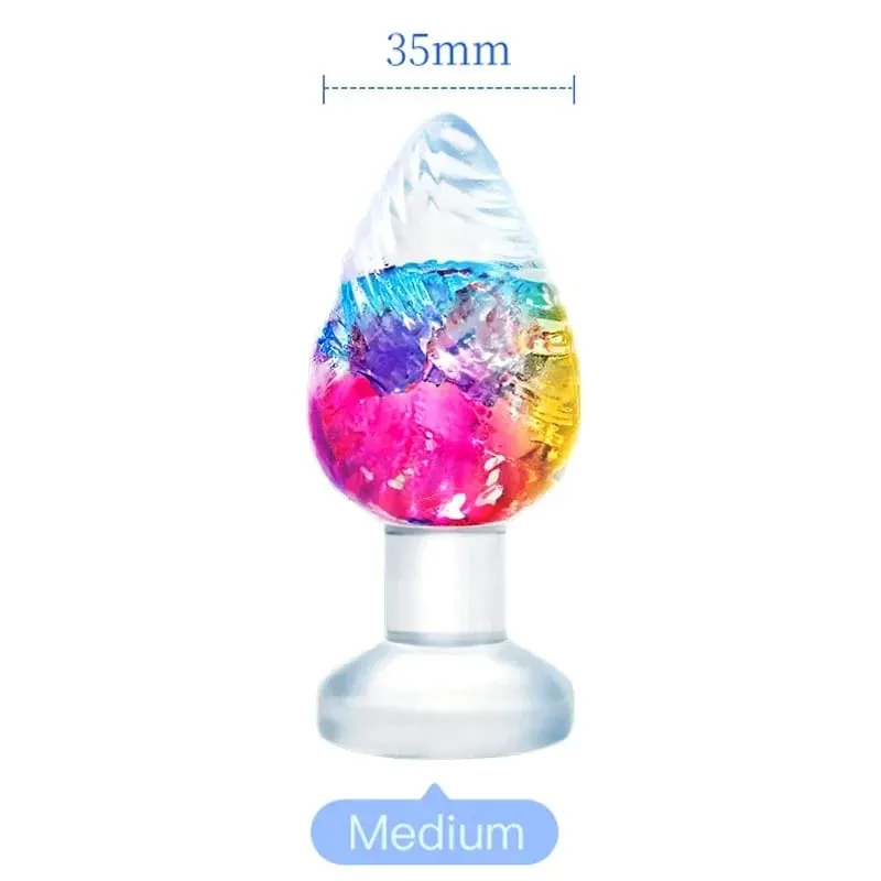 Liquid Silicone Anal Plug Smooth Soft Easy To Clean Anus Plug Rainbow Jelly Butt Plug Dildos Adult Sex Toys Couples Adults Game — image 5