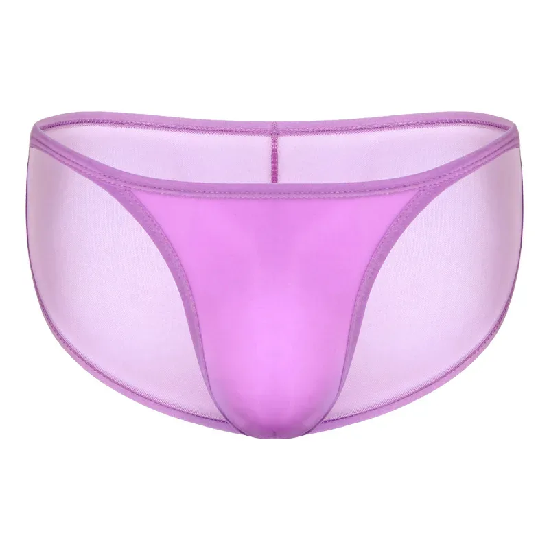 Men's Underwear Transparent Breathable Panties Male Low-waist High Fork Briefs — image 6