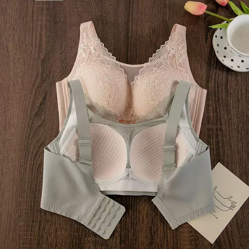 Plus Size Ladies Bra Thin No Steel Ring Comfortable Breathable Bras Adjustable Underwear Push Up Sexy Women Lingerie Bra BCD Cup — image 4