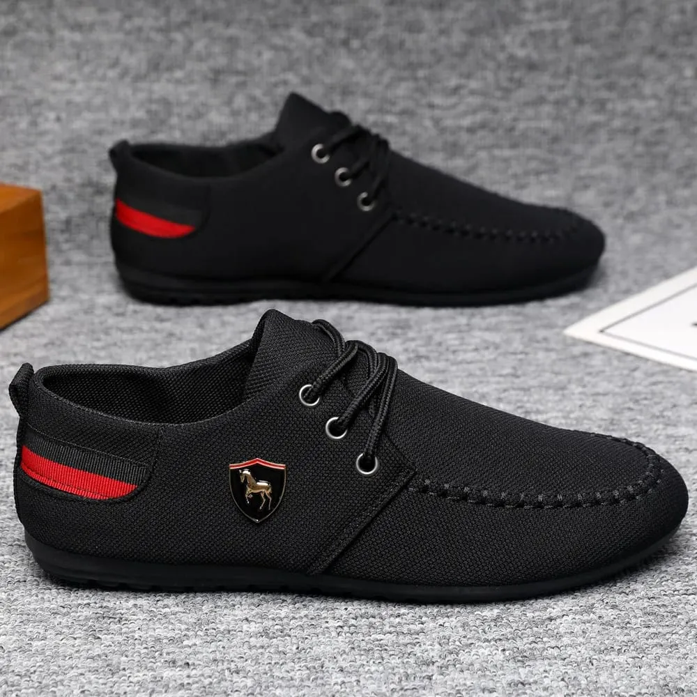 Men's Breathable Fabric Casual Loafers Soft-Soled Comfortable Lace-Up Low-Top Shoes Versatile for Daily Commuting and Light Business Wear Lightweight Wear-Resistant Non-Stuffy on the Feet Comfortable for Long Wear Suitable for Multiple Occa — image 2