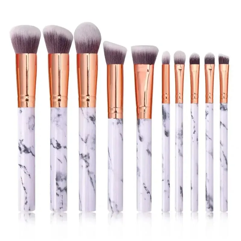 10/20Pc Marbling Handle Makeup Brushes Set Powder Foundation Eyeshadow Lip Blush Make Up Brush Set Professional Beauty Tools Kit — image 8
