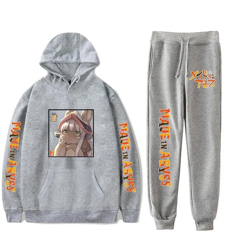 Harajuku Comfortable Made in abyss Print Sweatshirt Sweatpants Suit Men/Women Hoodies+ Trousers Suit Cute 2 Piece Set Clothes — image 24