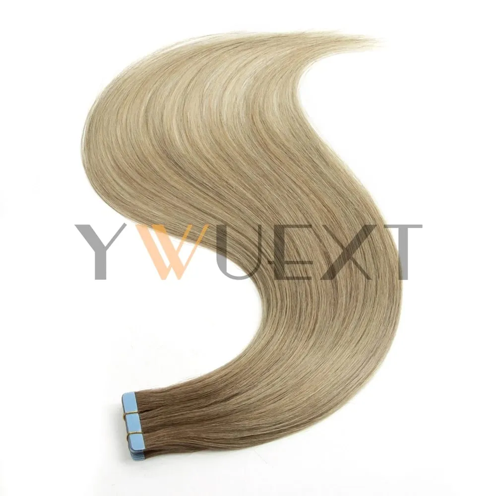 Real Human Hair Tape in Extensions 16'' 20'' Natural Straight High Light Seamless Tape Hair 20pcs On Double Sided Tape 30g/pack — image 10