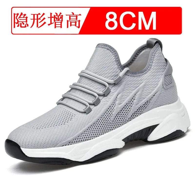 Men's Invisible Height Increasing Casual Shoes 10cm Elevator Breathable Mesh Upper Walking Shoes with Soft Bottom — image 14