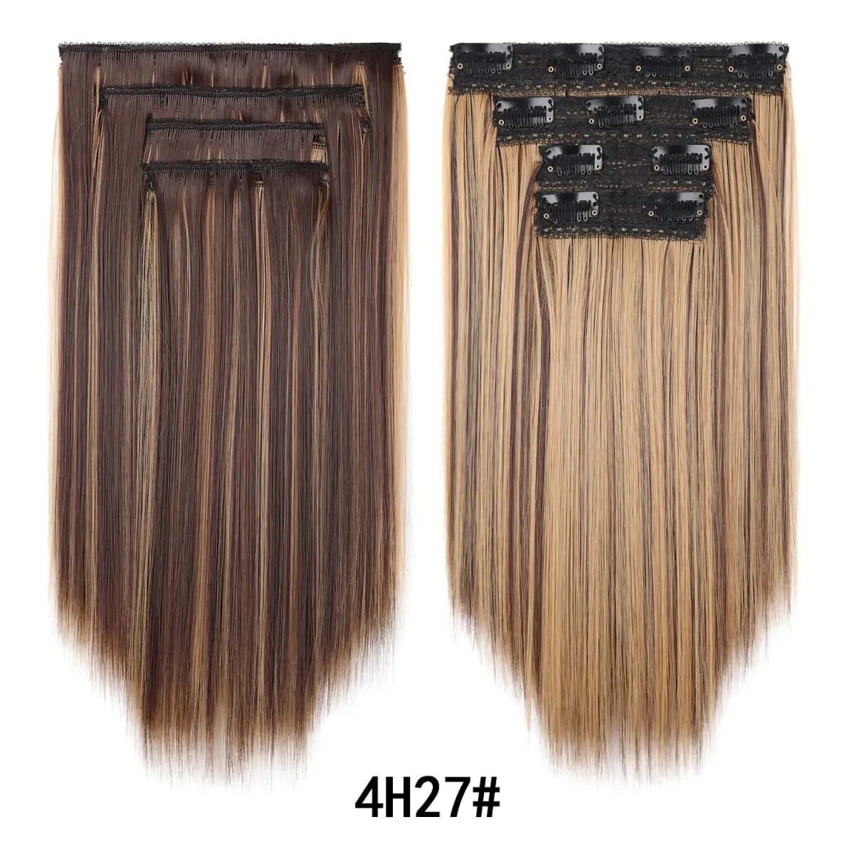 12 Inch Straight Clip In Hair Extensions 4Pcs/set Full Head Short Synthetic Highlight Hair Extensions For Women