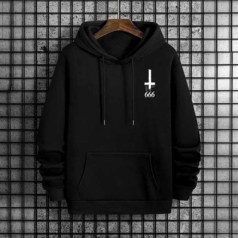 Autumn Winter Male Top Casual Pullover 666 & Inverted Cross Men's Gothic Hoodies Demonic Horror Face Print Sweatshirt Streetwear — image 14