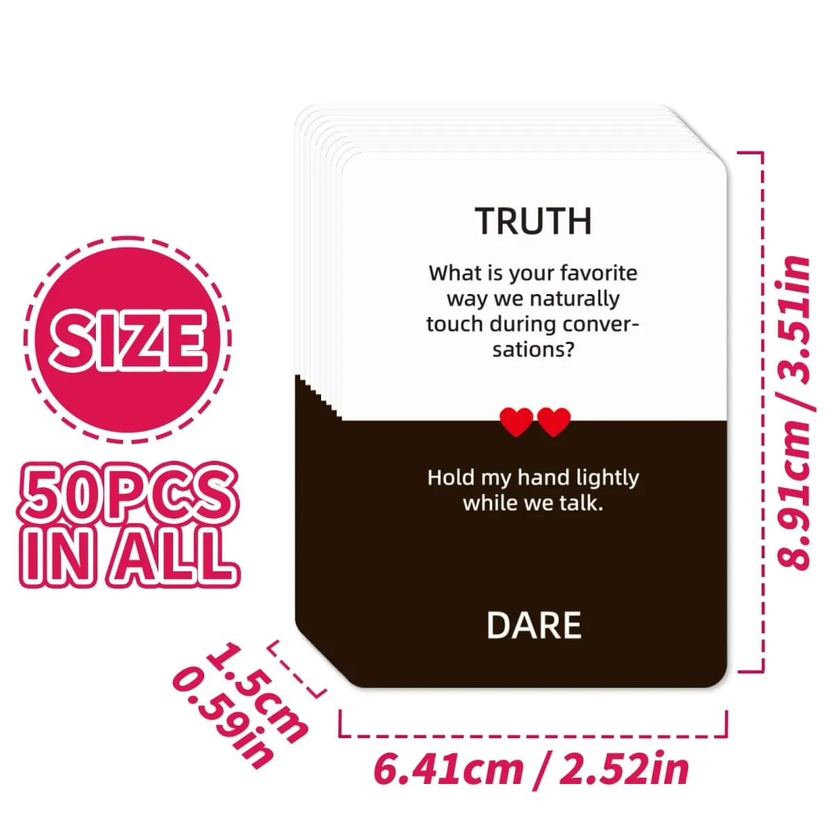 50Pcs Truth or Dare Couple Interactive Game Cards Fun Dating Cards for Couples To Improve Relationship Leisure Party Cards — image 5