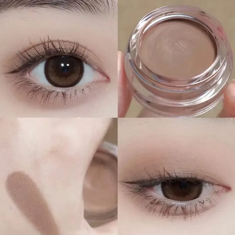 Matte Nude Pink Eyeshadow Blusher Cream Waterproof Long Lasting Silky Soft Eye Shadow Pigment Brown Monochrome Peach Eyes Makeup — image 9