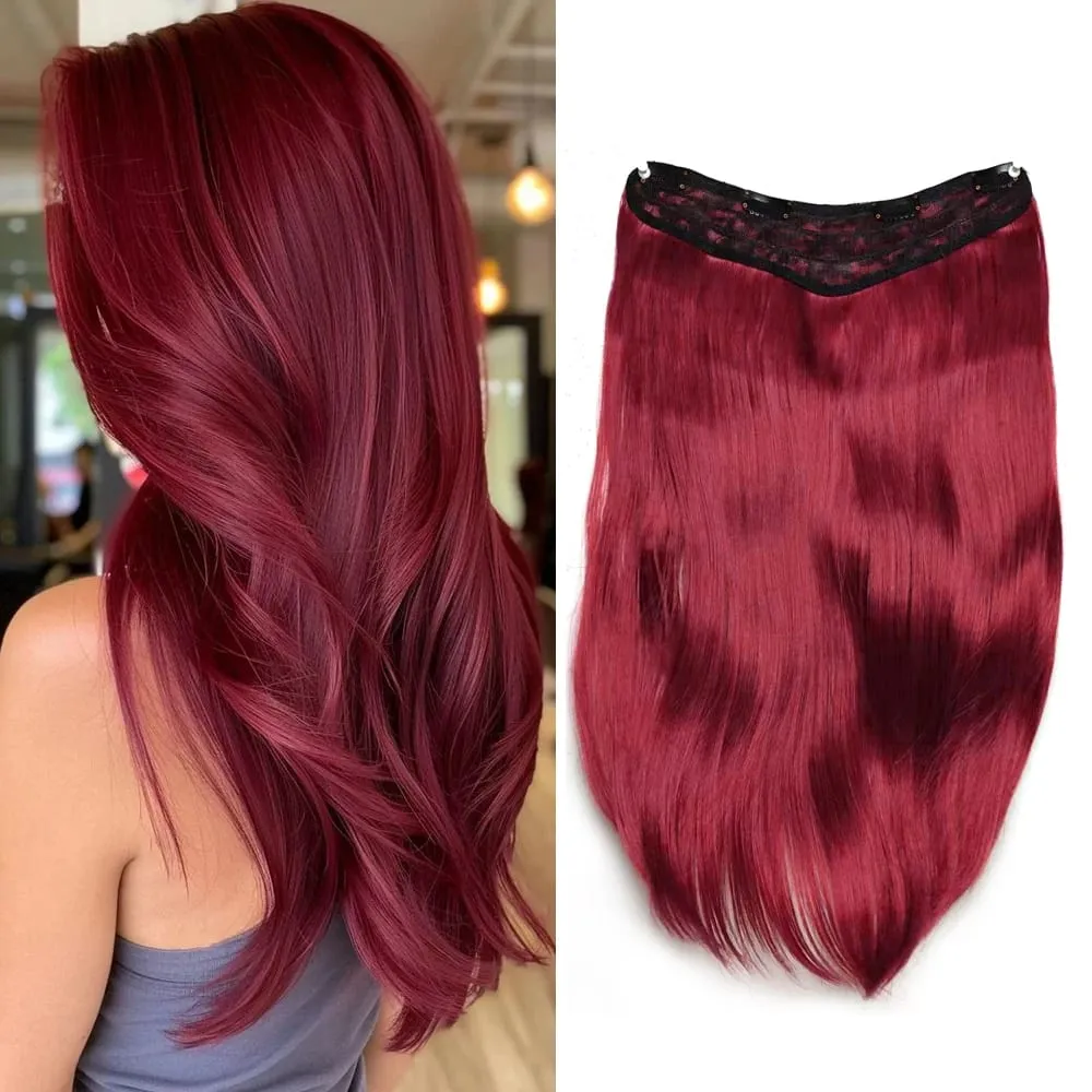 18inch V-shaped clip in hair extension layered hair extension adds volume.made of synthetic fiber for women — image 10