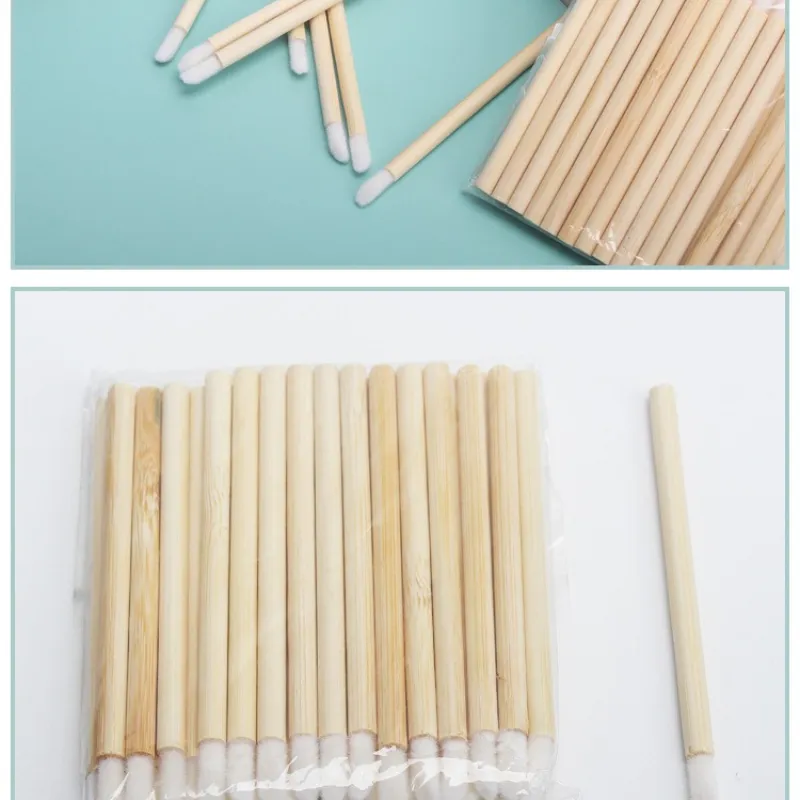 50/100pcs Brushes Bamboo Lipstick Handle Lip Brushes Extension Accessories Lip GlossWands Applicator Makeup Tool For Eyelashes — image 2