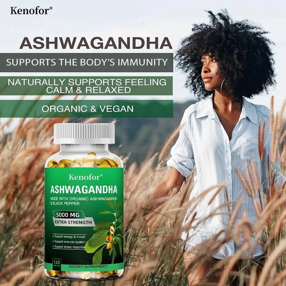 Organic Ashwagandha Extract Capsule Ashwagandha Supplement Help Stress Focus Brain Energy Support Sleep Health — image 2