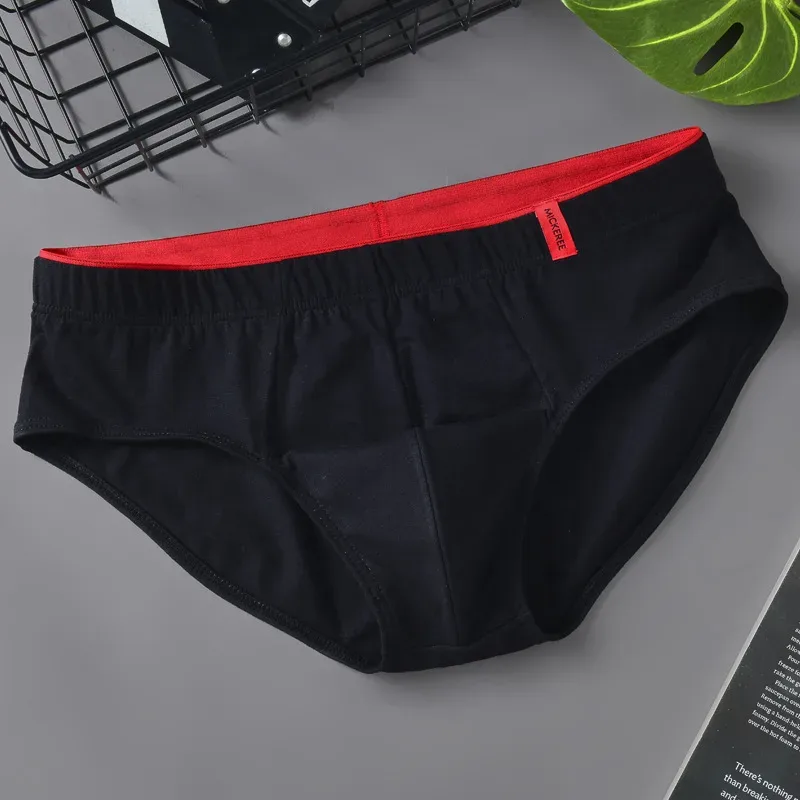 Men Briefs Solid Color Cotton Youth Briefs Waist Comfortable Sexy Explosion Trend Breathable Underwear Sissy Panties — image 10