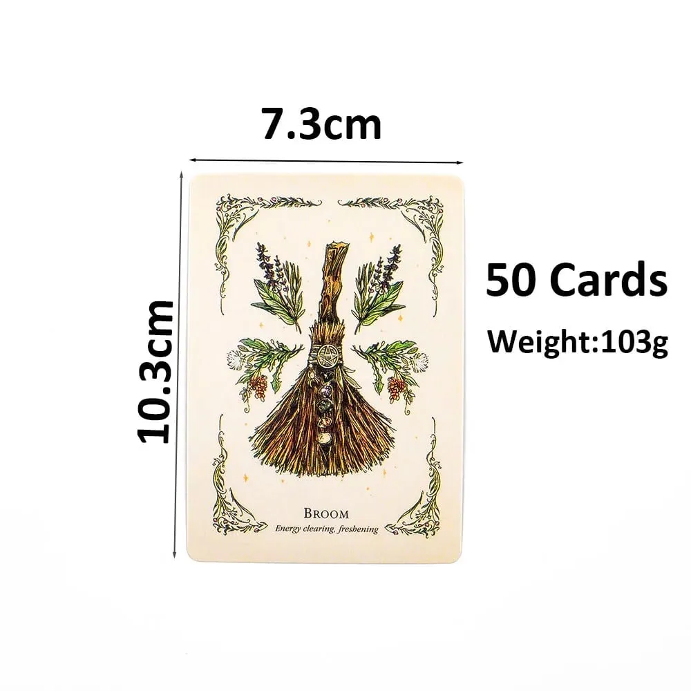 The Green Witch's Oracle Deck 50Pcs Divination Fate Tarot Oracle Cards Party Entertainment Board Game Cards 10.3*7.3cm TK119K — image 3