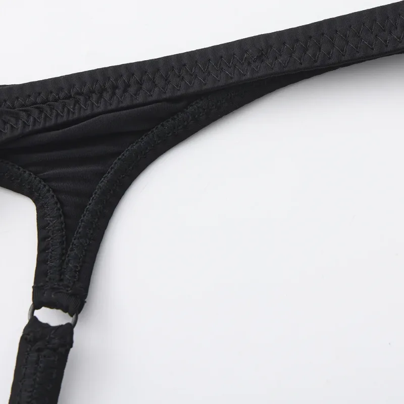 Sexy Men Underwear Thongs with Front Open Pouch Low Rise Fit High Elastic Stretch for Club Party 95%Polyester+5%Spandex