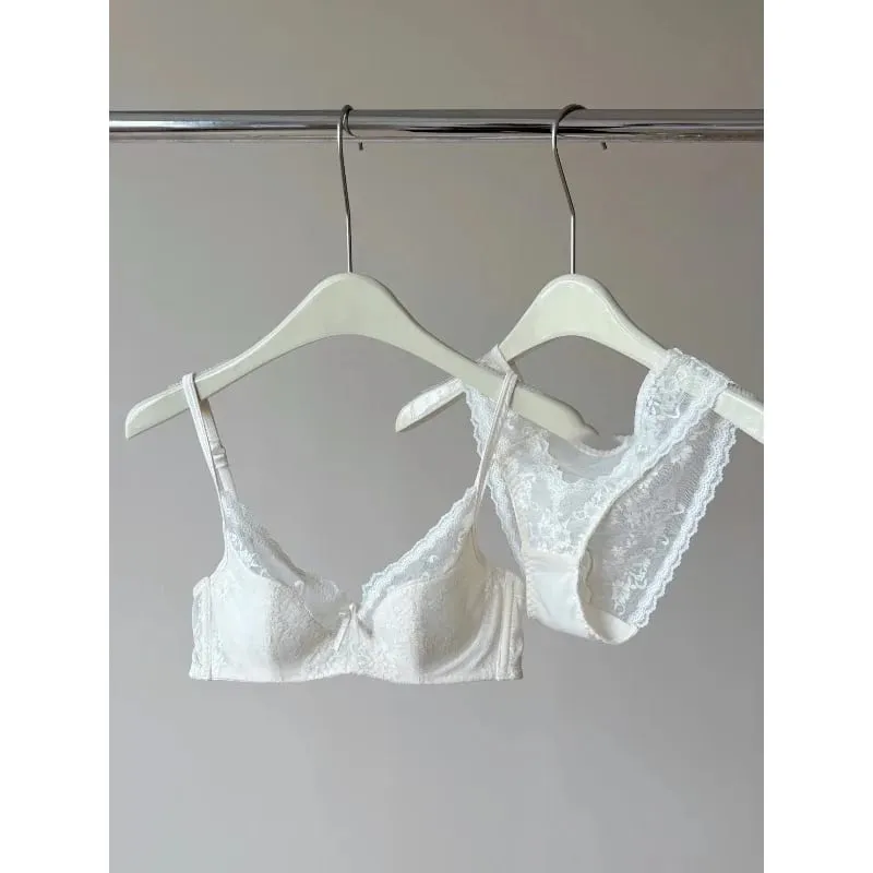 French Style Lace Underwire Bra | Half Cup Push Up Bra Large Bust Summer Lightweight Slimming Anti Sag Lingerie Set BANERDANNI — image 5