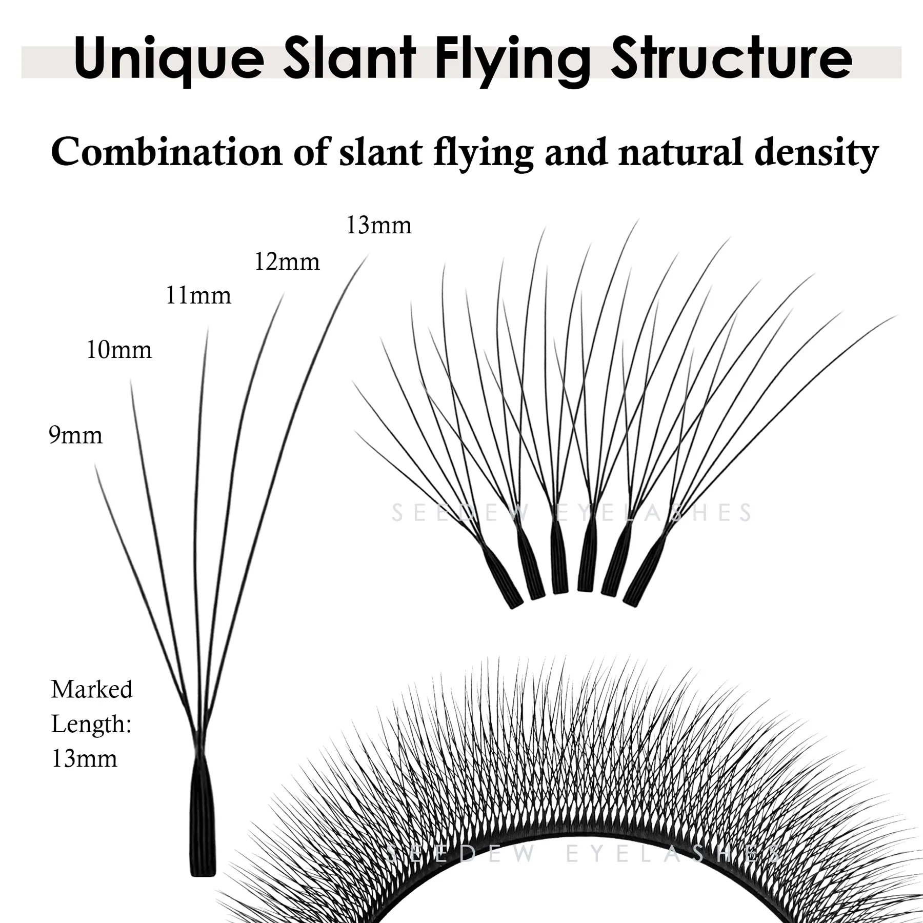 Fox 5D Eyelash Extension W-Shaped Clover Air Serie Cat Eye Volume Fox Eye Lashes Slant Flying False Eyelashes — image 3