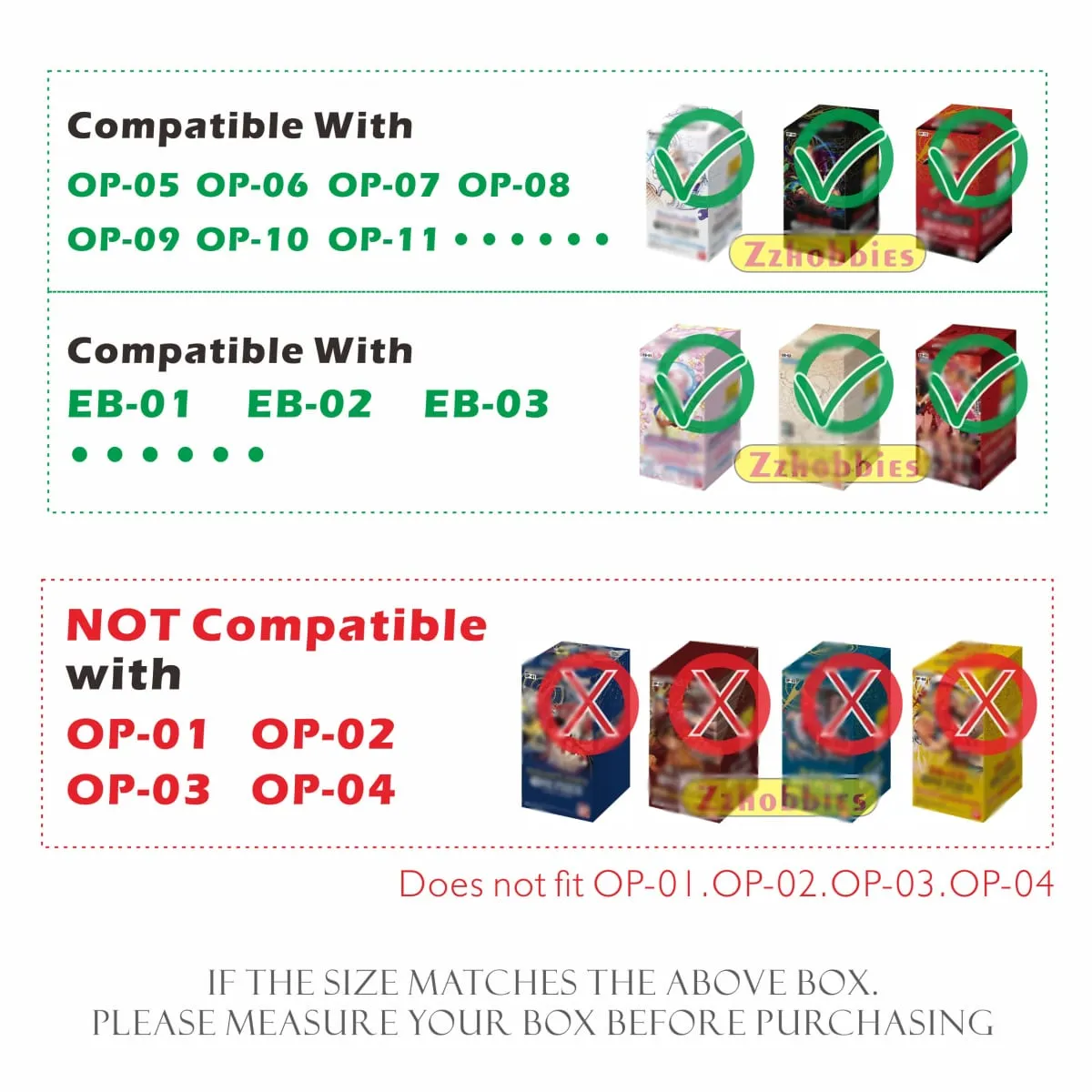 5 PCS Clear Plastic Protector Case For Japanese One Piece(OP-05/06/07/08... & EB-01/02/03...) — image 3