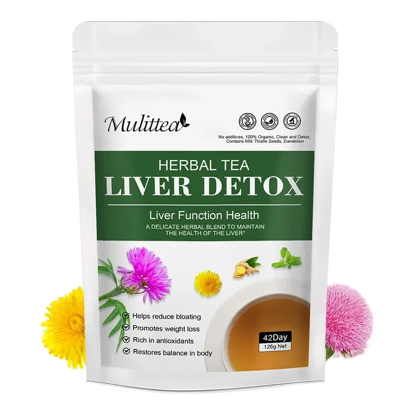 Mulittea 100% Natural Liver Cleansing Detox Drink 6 IN 1 Herbal Formula Support Liver Function Health and Healthy Skin Whitening — image 1