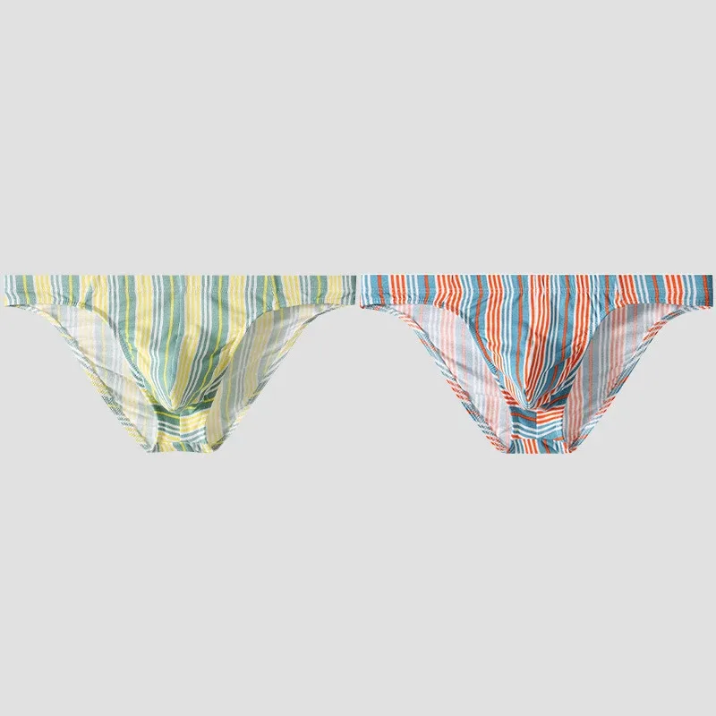 Sexy Men Briefs Cotton Male Breathable Comfortable U Bulge Pouch Underwear Mid Waist Striped Panties Hombre Soft Youth Undies — image 10
