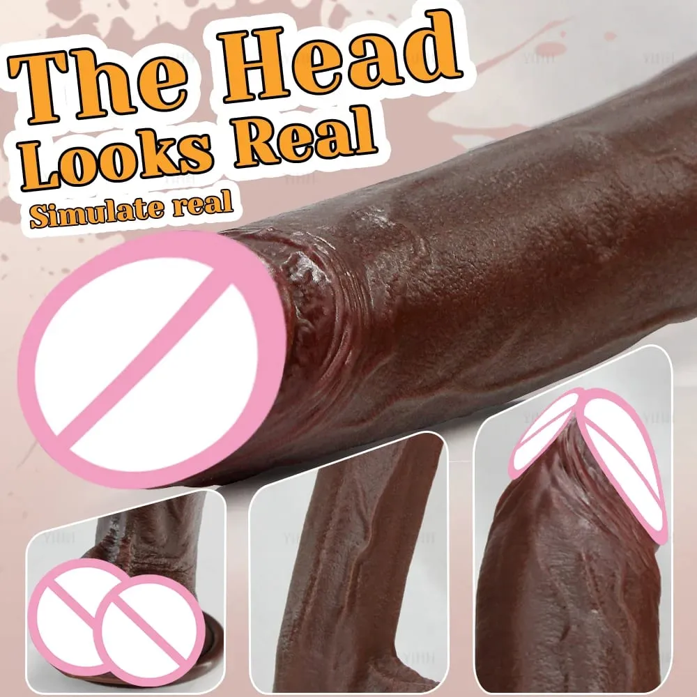 Realistic Skin/Black Dildo Silicone Long Penis Huge Dildos with Suction Cup Dick for Women Masturbation Anal Sex Toys for Adults — image 2