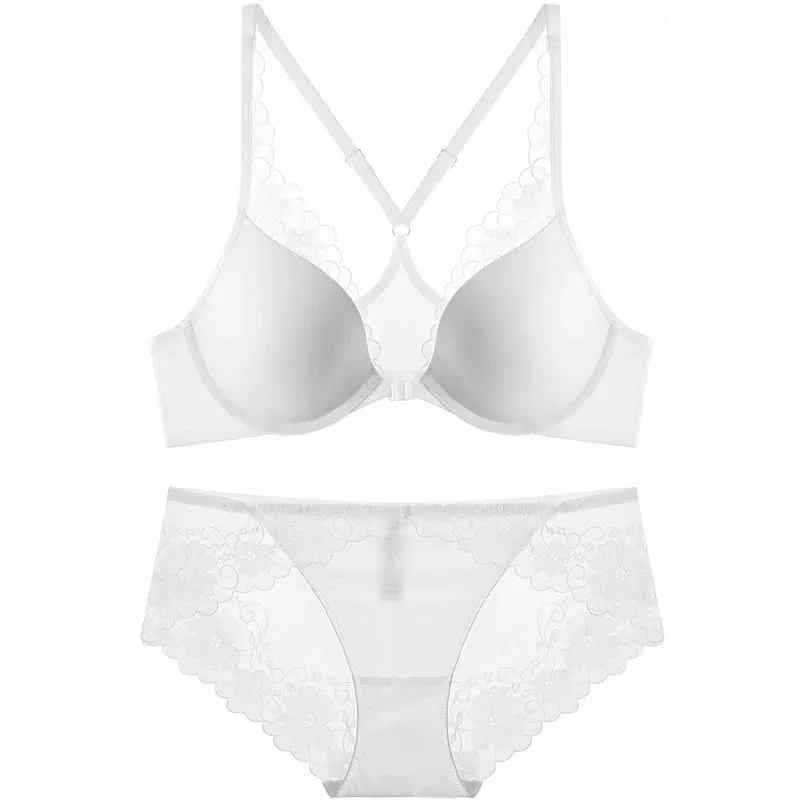 højkvalitets sexede kvinder bh'er og korte todelt sæt foran lukket push up blonde A B C kop wire sommer lingeri undertøj sort