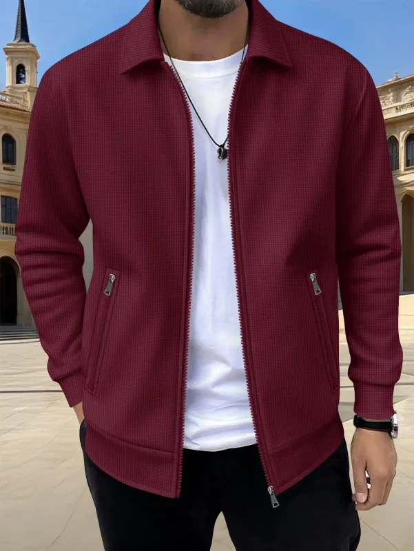 2026 New Spring Autumn Men Solid Color Zip Up Jacket Long Sleeve Pocket Casual Loose Coat Fashion Daily Wear Male Outerwear — image 7