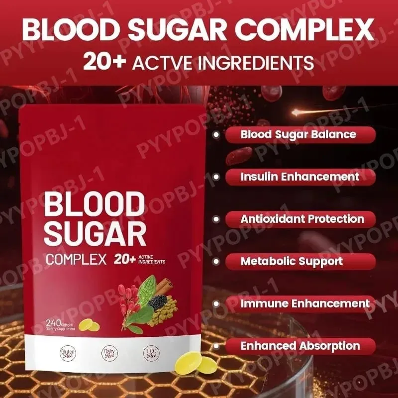 Blood Sugar Complex Supplement 240 Softgels Contain Multivitamin & Cinnamon bitter Gourd 20 Herbs Extract Support Daily Health — image 4