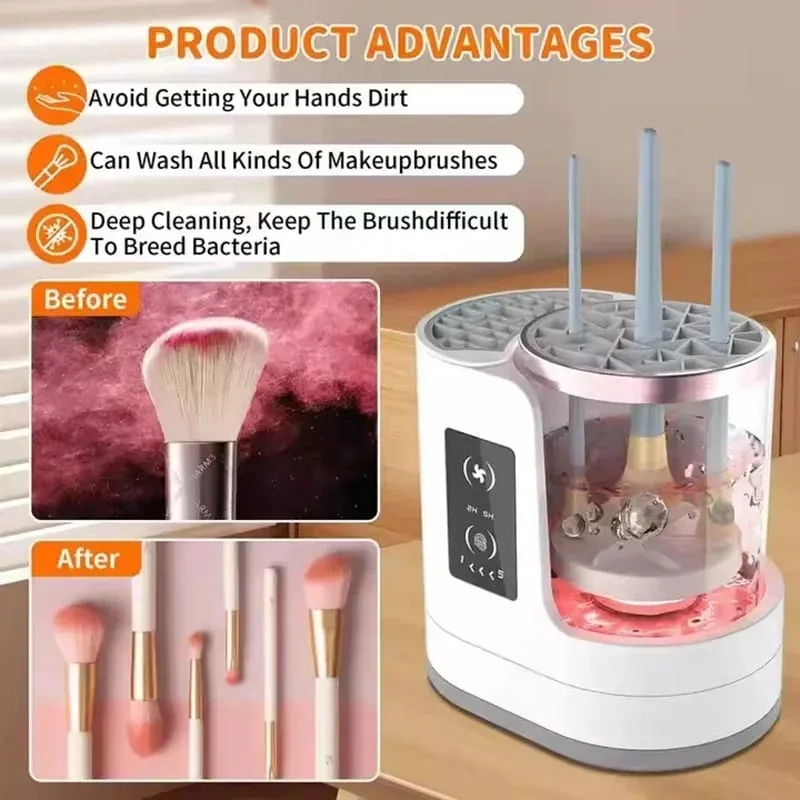 2026 NEW Electric 3 IN 1 Makeup Brush Cleaneing Machine Makeup Brush Dryer Portable Automatic USB Cosmetic Brushes Cleaner Tool