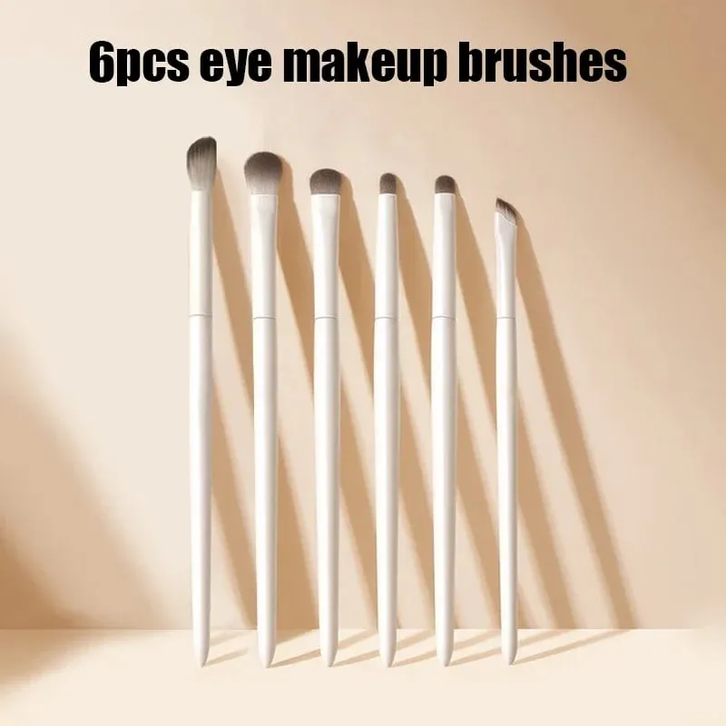 5/6/8/10pcs Natural Eye Makeup Brushes Set Detail Eyeshadow Brush Makeup Brush White Ultra Soft Eyeshadow Eyeliner Makeup Tool — image 10
