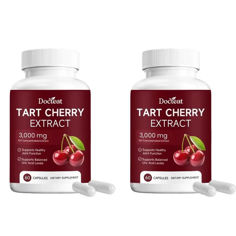 Docteat Tart Cherry Extract Capsules Supports Balanced Uric Acid Levels and Post-Exercise Recovery Comfort 10:1 60 Capsules — image 9