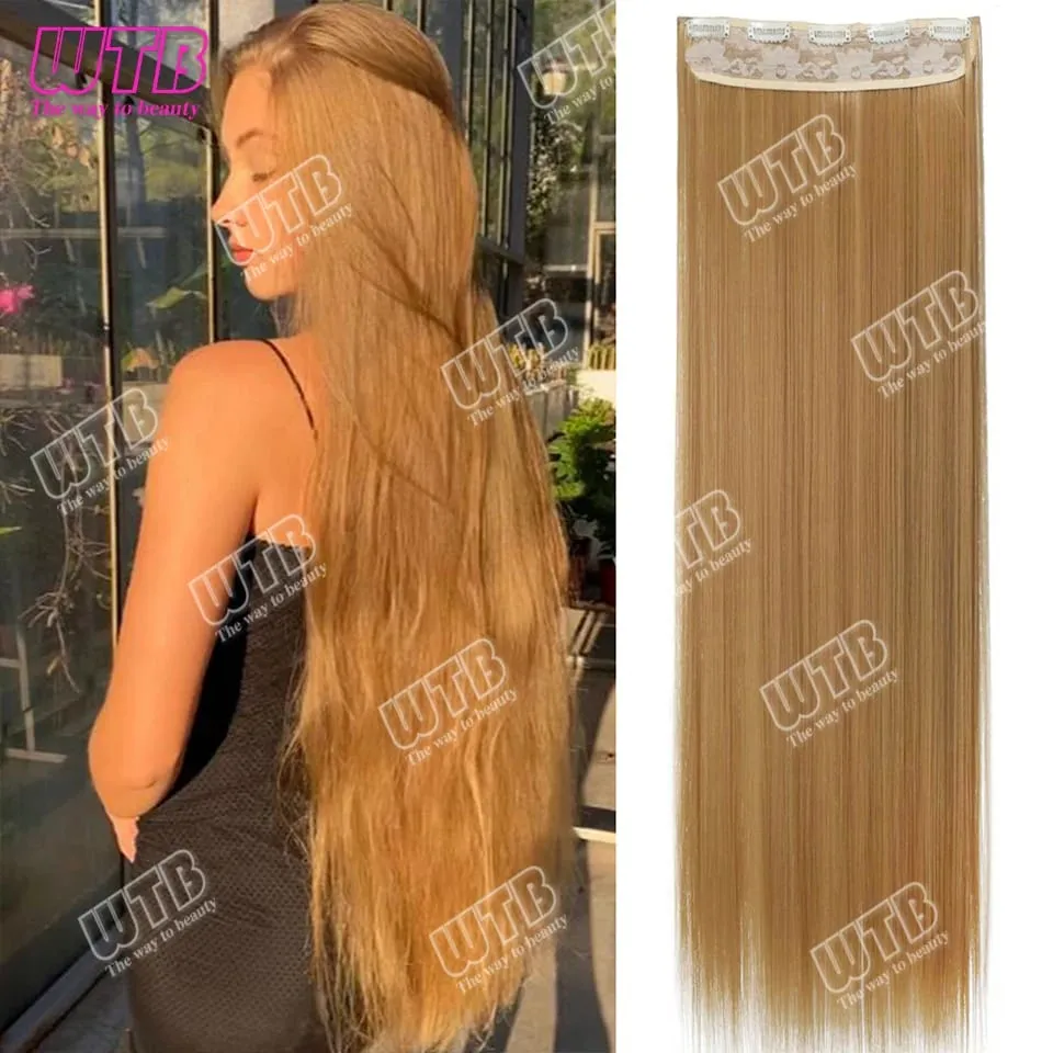 Extra Long Straight Synthetic 5 Clip Hair Extensions Ponytail Extension For Ladies Girls 20~40 Inches Clip In Extensions Hairpie — image 13