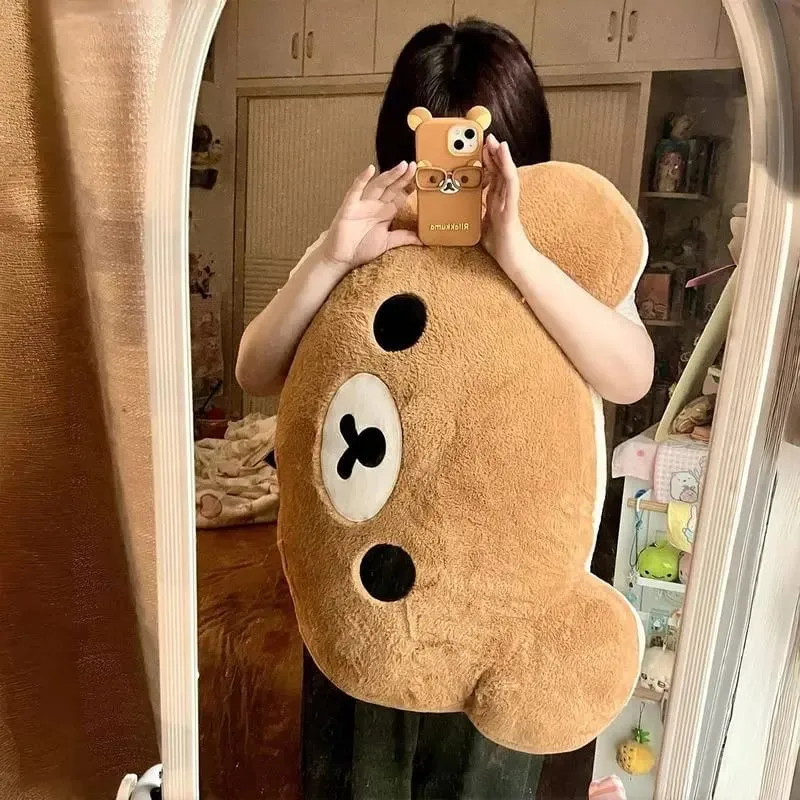 44cm Cute Rilakkuma Plush Toy Back Support Detachable Cover Bedside Large Pillow Comforter Washable Sleeping Pillow Gifts — image 3
