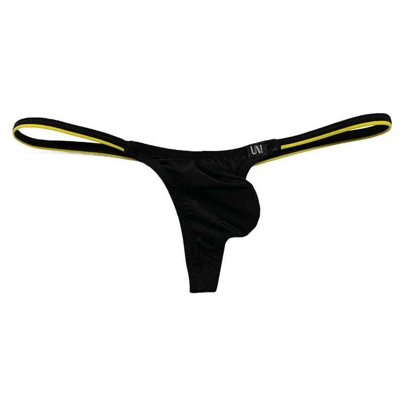 Men's Ice Silk Thin Strap Thong Underwear Low Waist Sexy Breathable Bulge Pouch T-Back Briefs Panties 0116 — image 8
